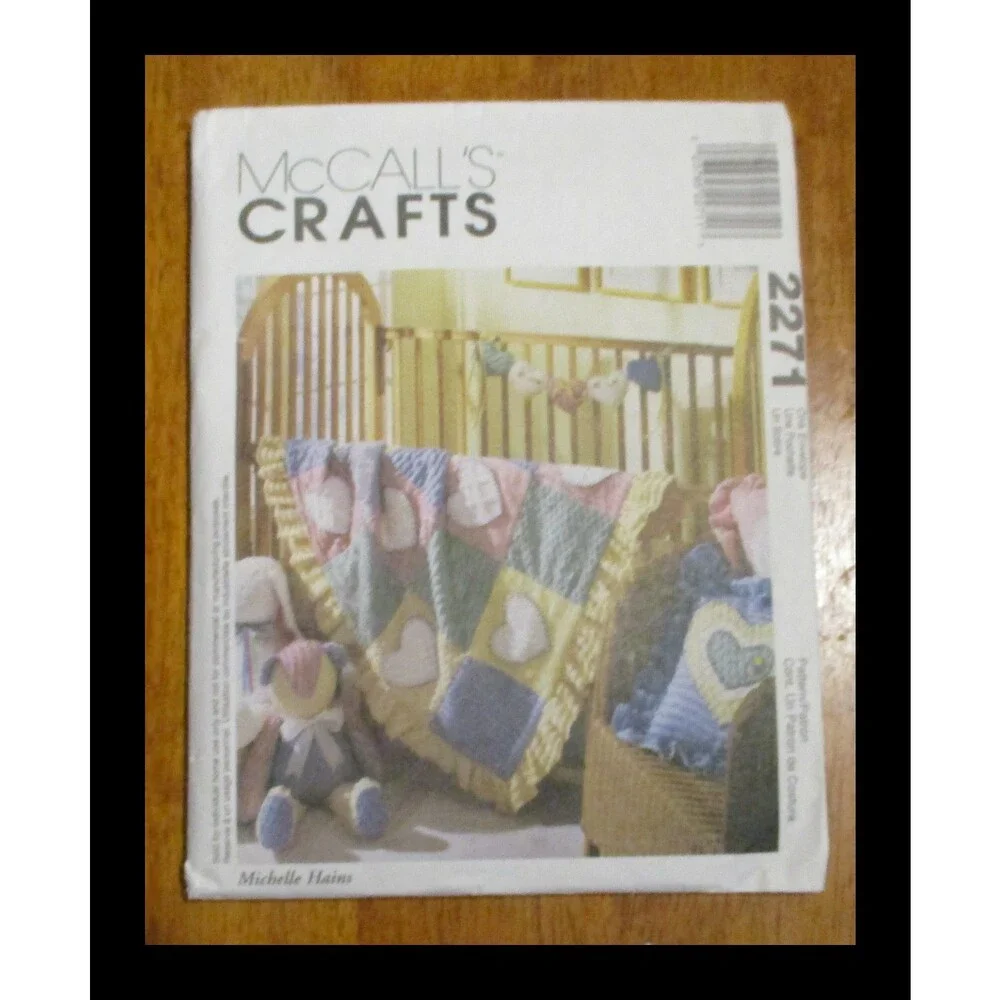 McCall's Crafts 2271 Chenille Bunny, Bear, Pillow, Quilt or Garland Nursery NEW
